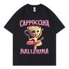 Cappuccina Ballerina Funny Italian Brainrot Meme T-shirt Fashion Aesthetic Short Sleeve T Shirt Men Women Casual Cotton T-shirts