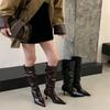 Гуанчжоу новые остроносые ботильоны на тонком высоком каблуке, ботфорты со сборками, женские полусапоги, рыцарские сапоги, западные короткие сапоги