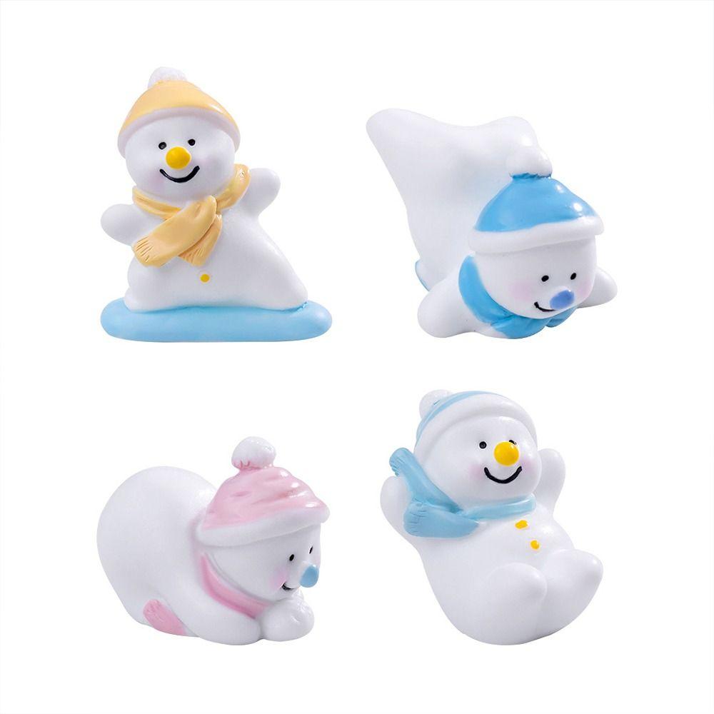 Accessories Cartoon Snow Man Doll Christmas Desktop Knick-Knack Creative Miniature Snowman Statue