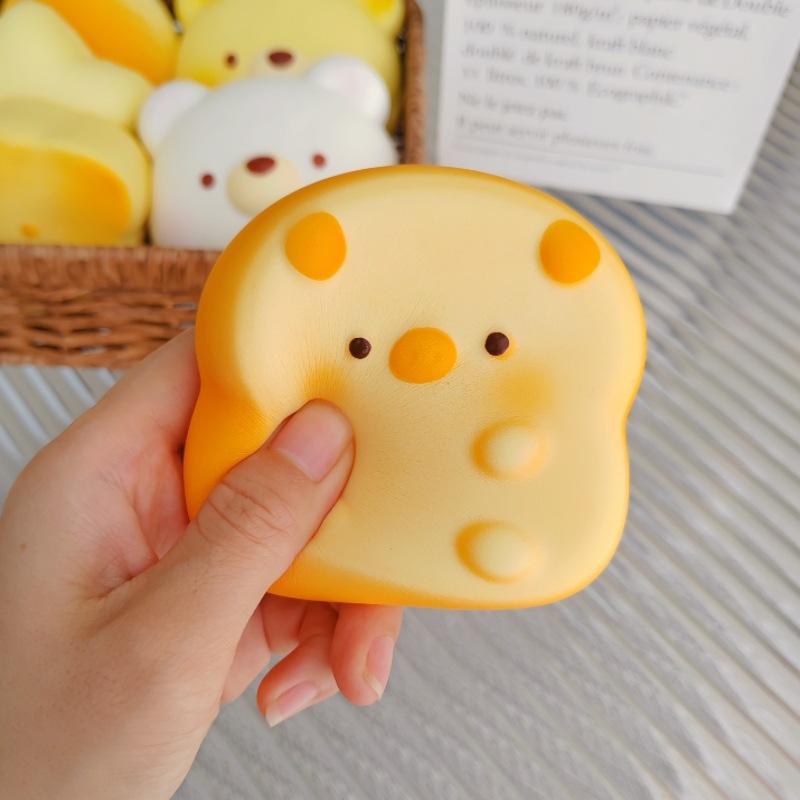 Cute Cartoon Simulated Bread Squeeze Toy Soft Stress Relief Slow Rising Sensory Toy For Anxiety Gifts For Kids Adults