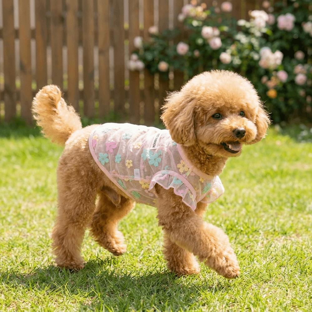Floral Print Cooling Dog Vest Thin Breathable Dog Sunscreen Clothing Outdoor Walking
