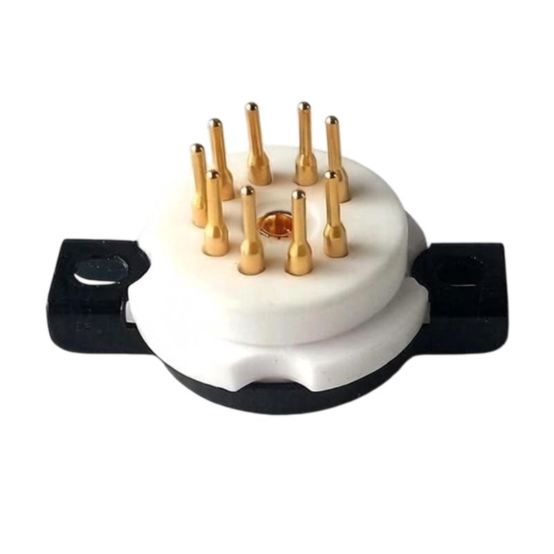9 Pin Ceramic Tube Socket, ABS Copper Base for Auditory Equipment Repair and DIY Amplifiers Build Projects, 1 Piece