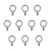 M6 Eye Bolts, Set of 10, Stainless Steel, for Hanging, Reinforcement, and Auxiliary Hardware, Furniture