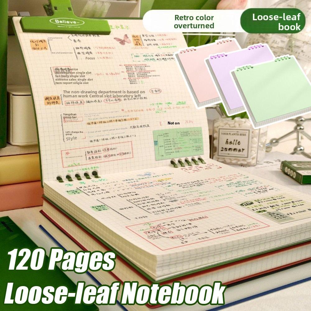 Color Loose-leaf Notebook 120 Pages Hand Account Book Multifunctional Diary Book School Office