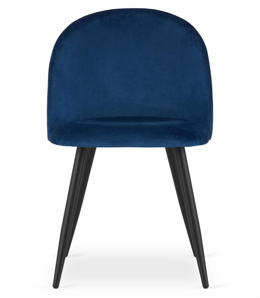 BELLO chair - navy blue velvet / black legs x 2