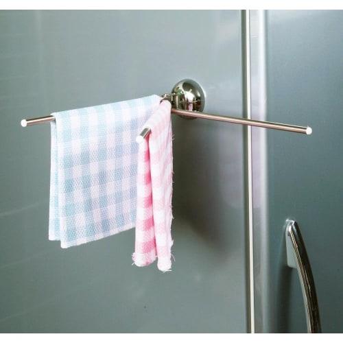 MAGIC LOC Triple Dishcloth Holder with Super Strong Suction Cups, Stainless Steel, 27cm, F7496 (1 piece)