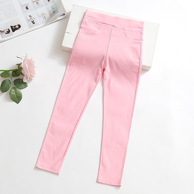 Girls' Pencil Pants Summer Thin Candy Color Children's Outerwear Leggings Tight Black