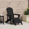 VidaXL Adirondack Chair with Footrest Black Durable HDPE for Comfortable Outdoor Relaxation, Garden Furniture, 42006631