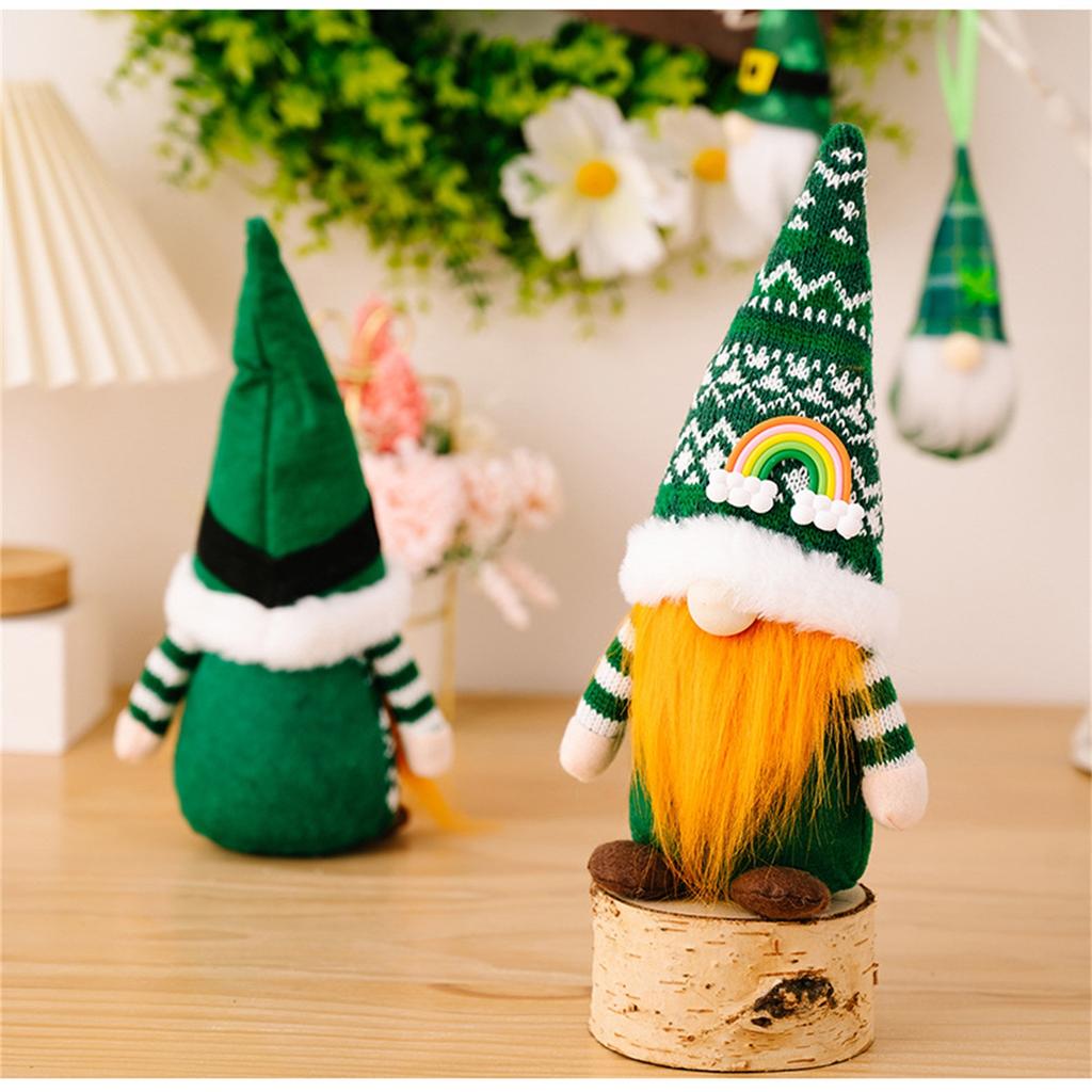 Подарок, украшения ко Дню Святого Патрика, зеленая милая безликая кукла