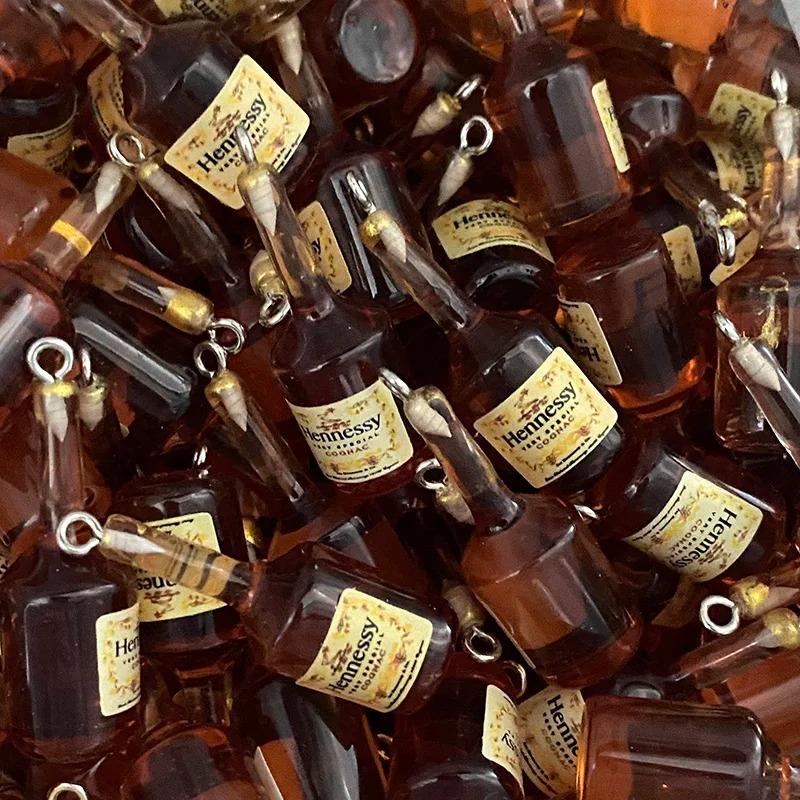 Оптовая продажа 10 шт. Популярные мини-бутылки пива, смоляные подвески, милые имитации напитков, подвески для сережек, брелоков, изготовление DIY украшений