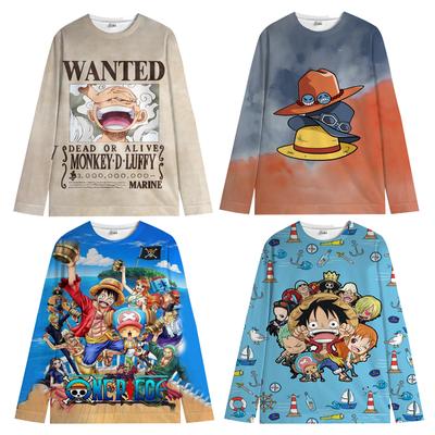 One Piece Luffy свитер Chopper Boys Girls Милая толстовка Zoro Sanji Kids Family Новогодние толстовки с круглым вырезом