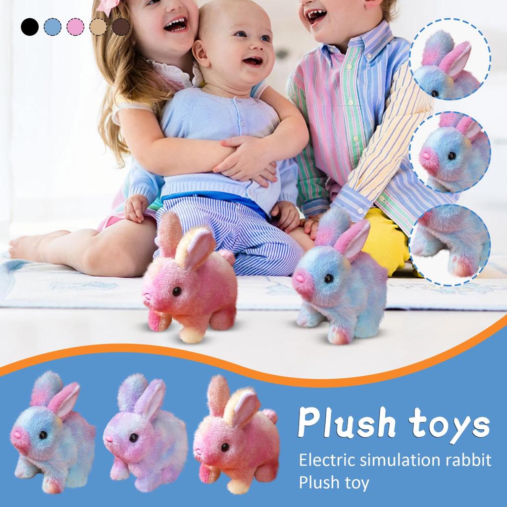 Electric Plush Simulation Rabbits Can Walk, Bark, And Move Ears Plush Toy