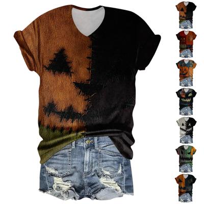 Женская мода повседневная рубашка с рукавом три четверти и принтом букв на Хэллоуин