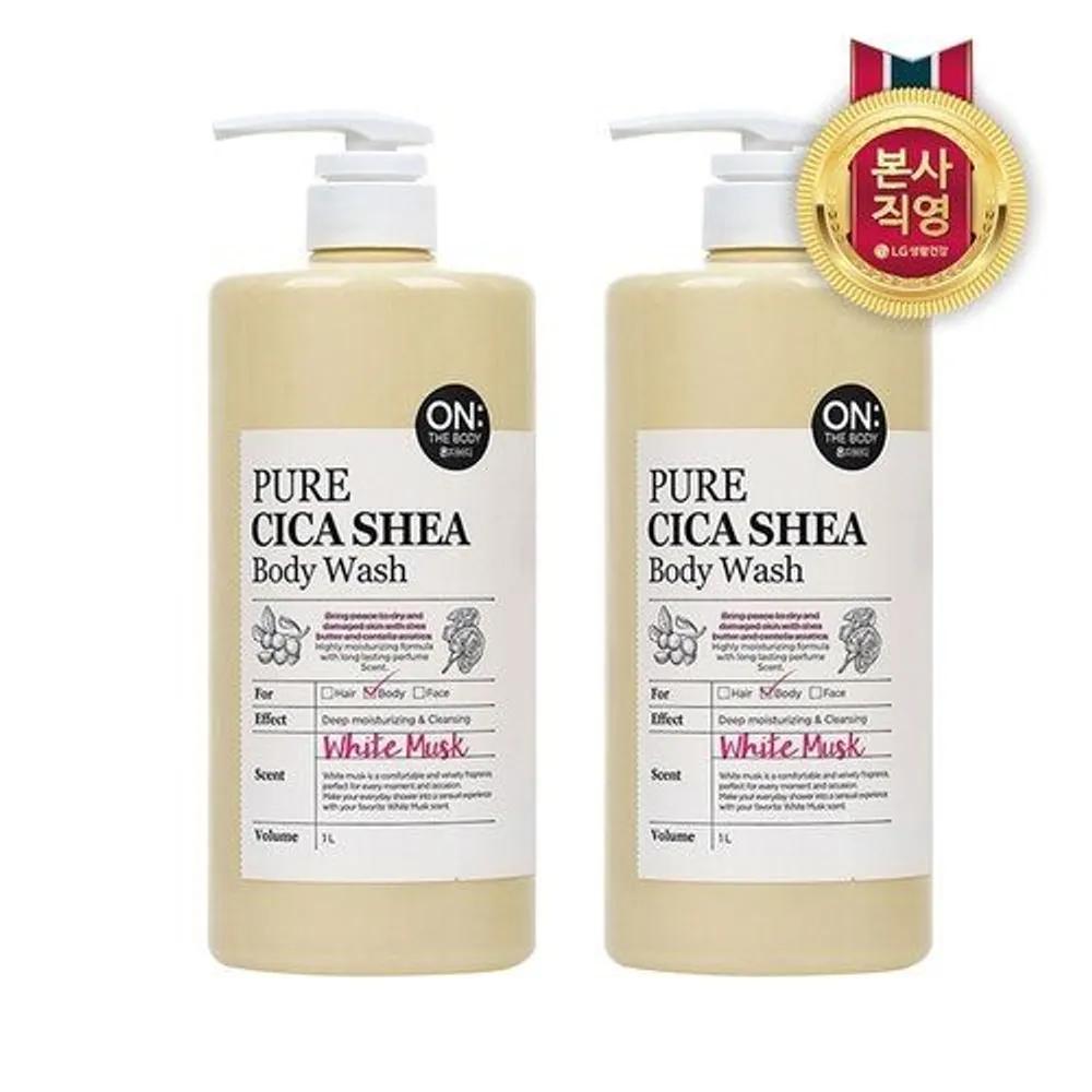ON THE BODY Pure Cica Shea Body Wash Musk Scent 1000ml x 2