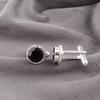 Натуральный черный оникс, драгоценный камень, серебро 925 пробы, ювелирные изделия ручной работы, запонки 0,51" CL-3-17