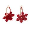 Европейская и американская мода Акриловые серьги-снежинки золотого цвета - Рождественский подарок Ювелирные изделия