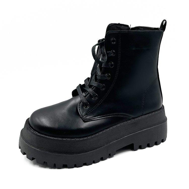 Женские ботильоны на толстой платформе с застежкой-молнией, модные женские дизайнерские мотоциклетные ботинки, повседневная женская обувь