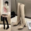 Fashion Stretch Sock Women Over The Knee High Boots Autumn Winter Thick Heel Ladies Slim Concise Long Botas De Mujer