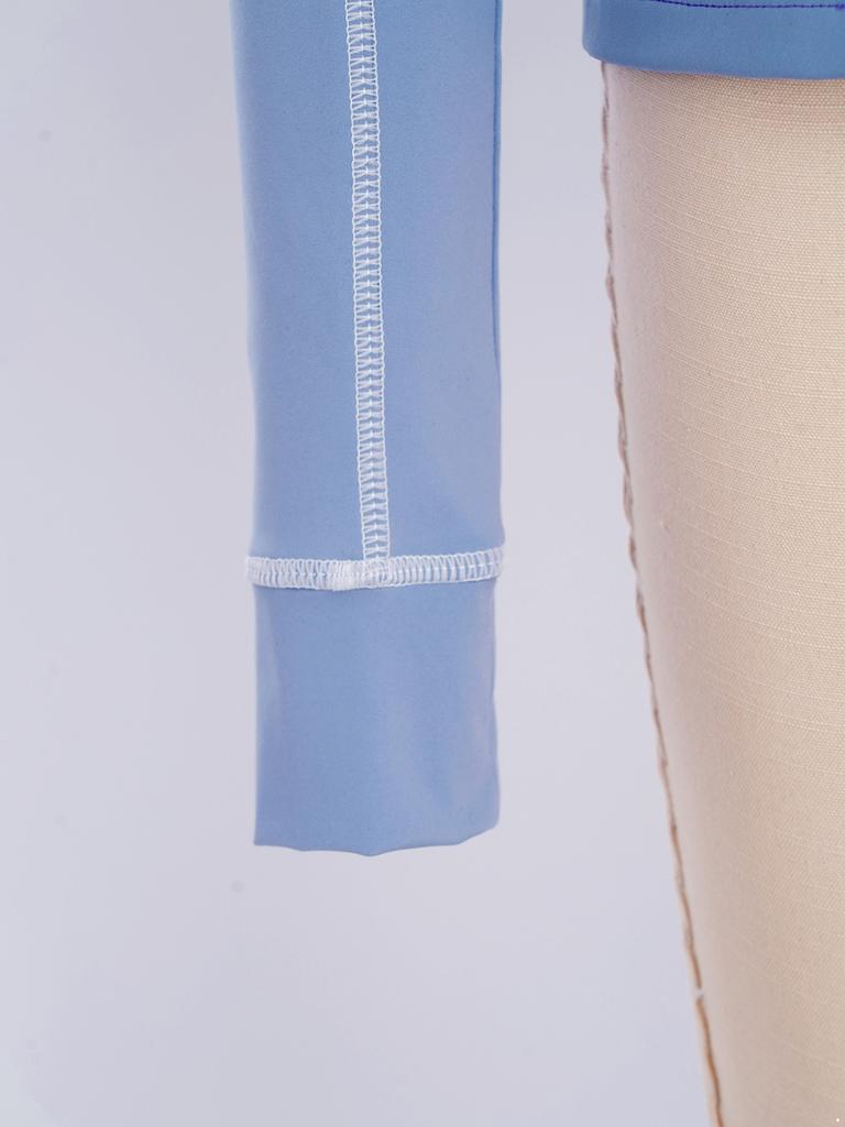 Детская рубашка для девочек для верховой езды с воротником-стойкой, длинными рукавами, отверстиями для большого пальца, застежкой-молнией, пуловер, спортивный топ с карманами