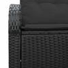 Garden Sofa with Cushions Black 124 x 62 x 69 cm Poly Rattan