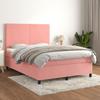 3142910 vidaXL Divan Bed with Mattress Pink 140x200 Cm Velvet