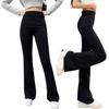 Women Fashion Flared Pants, Solid Color High Waist Wide Leg Trousers Casual Hipster Streetwear