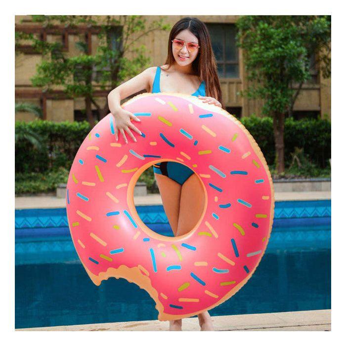 Bouée gonflable géante - Donuts Rose