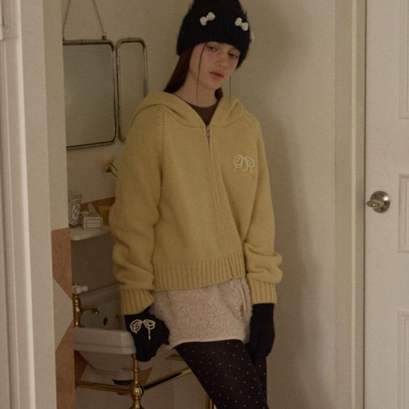 Летерие ПЕРЧАТКИ ANGORA RIBBON_ЧЕРНЫЕ