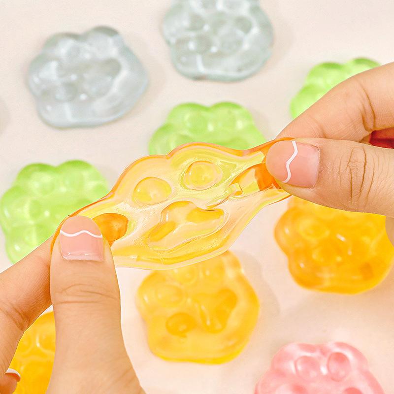 Cute Cat Paw Squeeze Toy Slow Rebound Transparent Stress-Relief Sticky Toy Cartoon Stress-Relief And Pressure-Relieving Toy