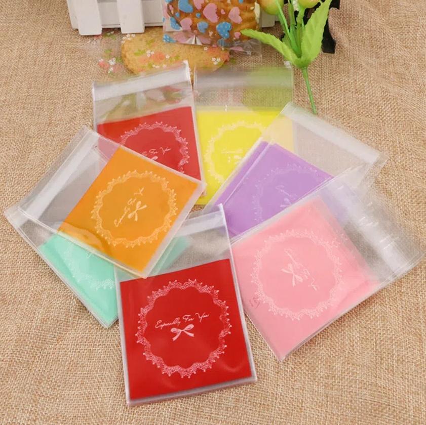 100 шт. Пластиковые пакеты для конфет и подарков Розовые Пакеты для упаковки печенья и выпечки Хлеб Тосты