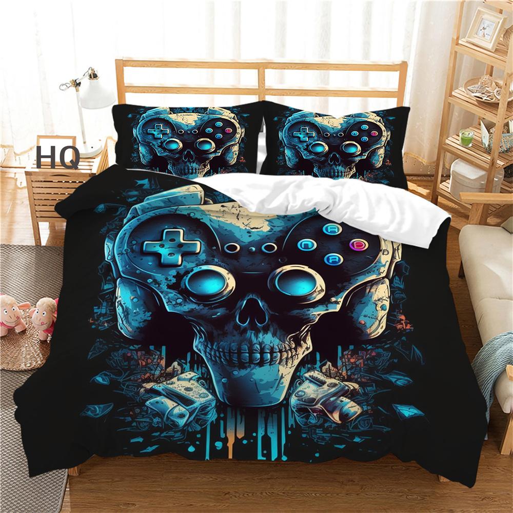 Пододеяльник с принтом для игровой консоли, полноразмерный комплект постельного белья из микрофибры для подростков, модный домашний текстиль высокого качества