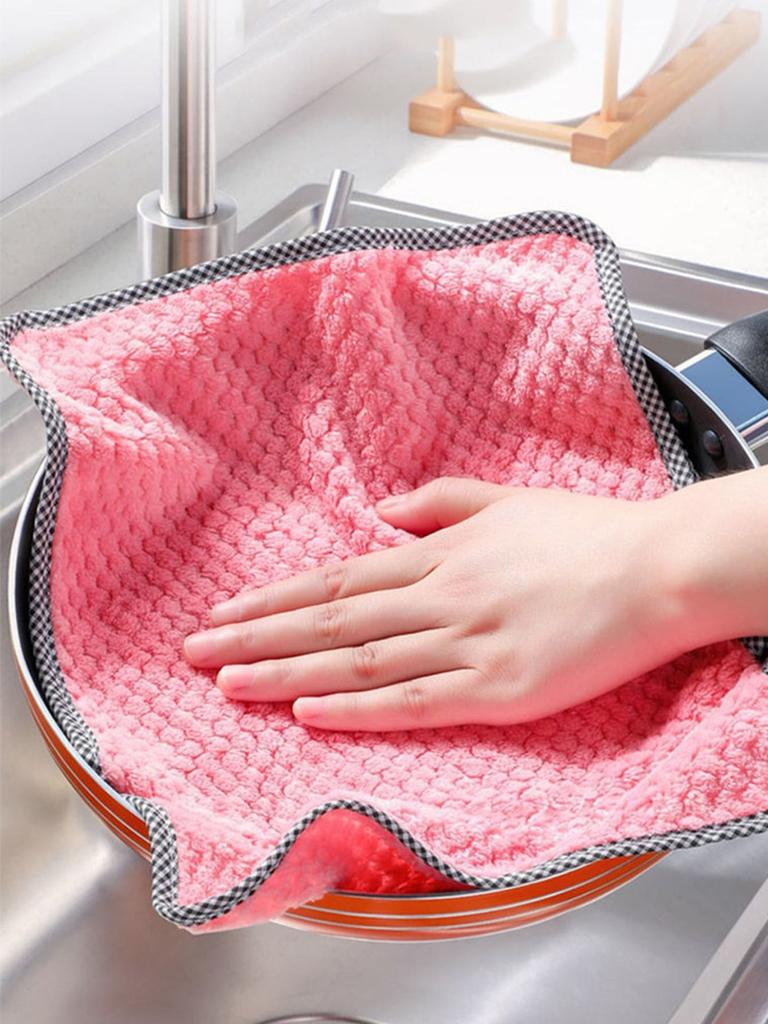 4 шт. кухонные полотенца для посуды, супер впитывающие коралловые бархатные полотенца для посуды с антипригарным покрытием, можно стирать на масле, быстро сохнут