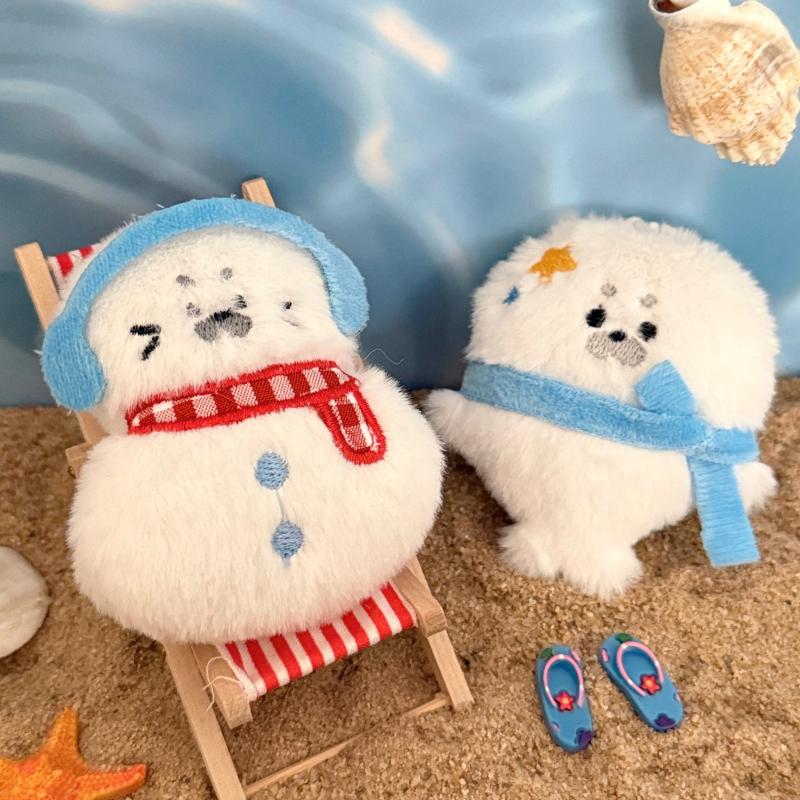 Plush Seal Keychain Cartoon Animal Doll Bag Pendant Cute Sea Lion for Kids Birthday Party Gifts