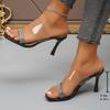 Women's Shoes  Fashion Basic Women's Slippers Hot Sale Crystal Dress Slippers Women Summer Peep Toe Plus Size Heels Women