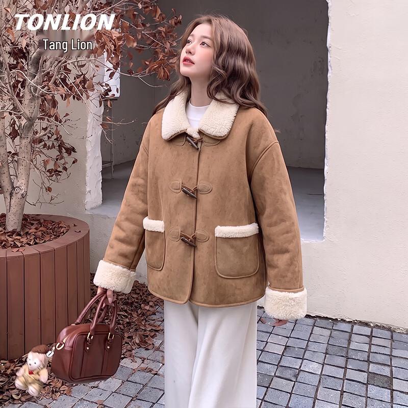 Женская теплая куртка-шерпа в стиле преппи TonLion