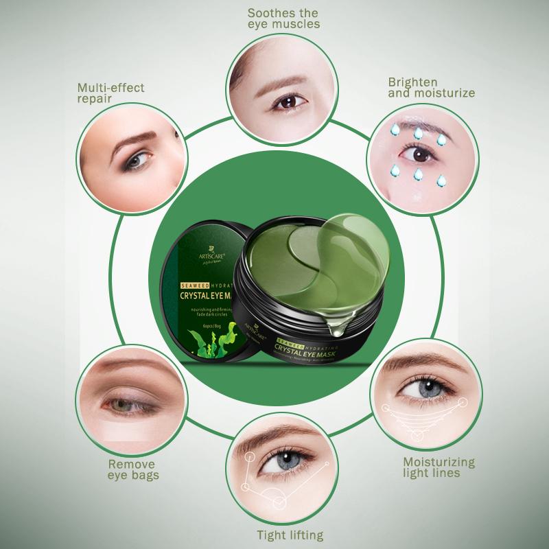 ARTISCARE Seaweed Eye Patches/Mask 60pcs Anti-Puffiness Dark Circles Moisturizing Eyes Care
