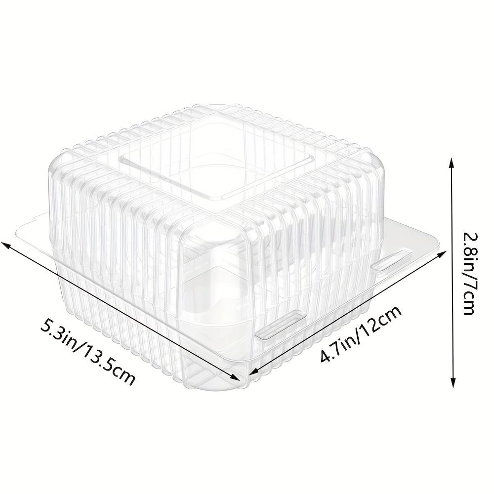 50 Pcs Clear Plastic Hinged Take Out Containers Disposable Clamshell Food Cake Containers with Lids for Dessert, Cakes, Cookies, Salads, Pasta