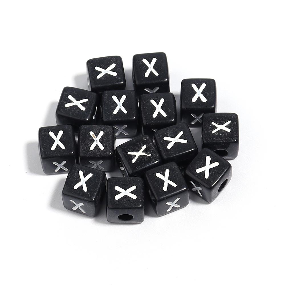 50-100pcs Black Acrylic Letter Beads A-Z Alphabet Beads Cube Spacer Beads For DIY Bracelet Necklace Jewelry Making Accessories