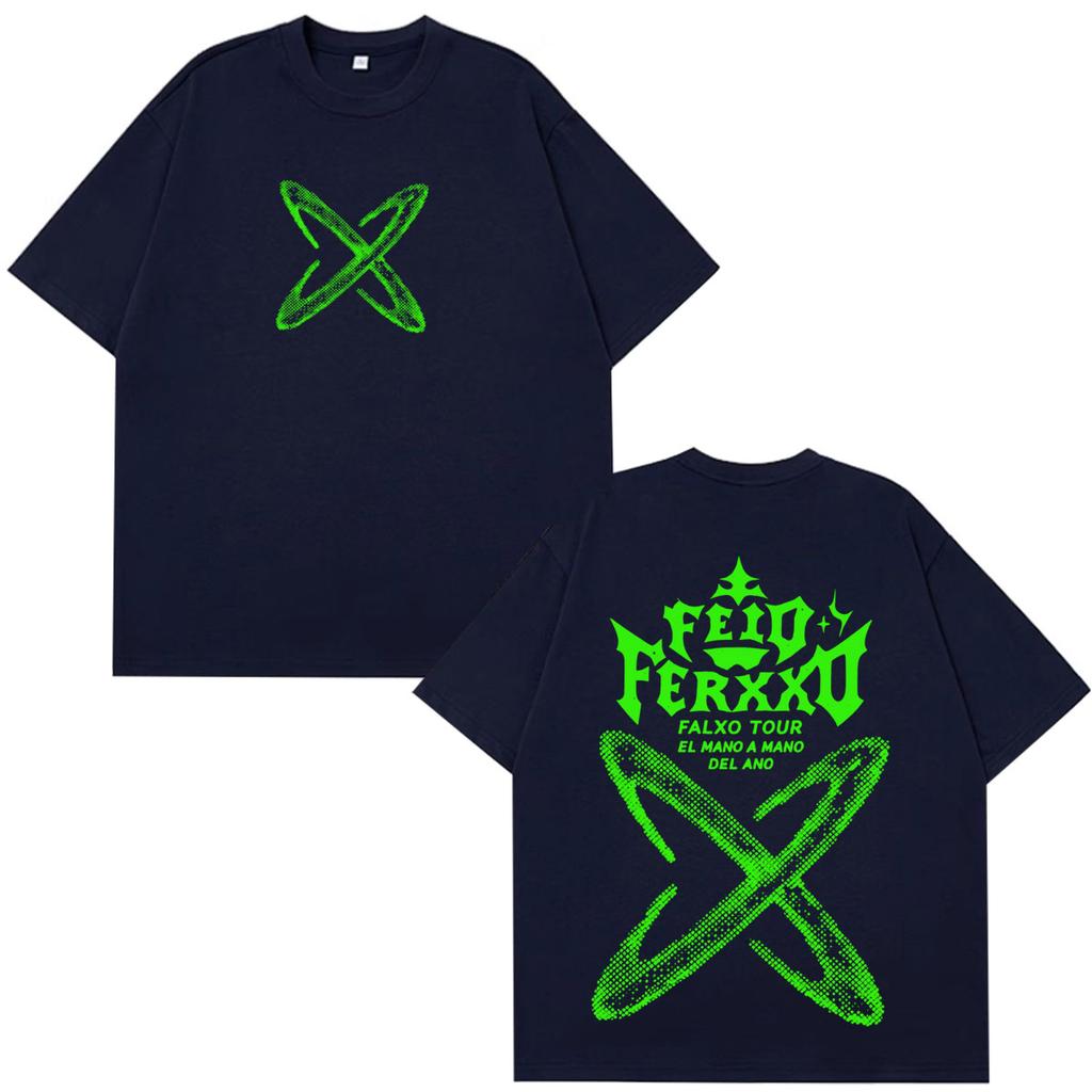 Rapper Feid Ferxxo Falxxo Tour 2026 Print Tshirt Unisex Unisex Aesthetic Trend Tshirts Casual Cotton Vintage Fashion Tshirts Tops