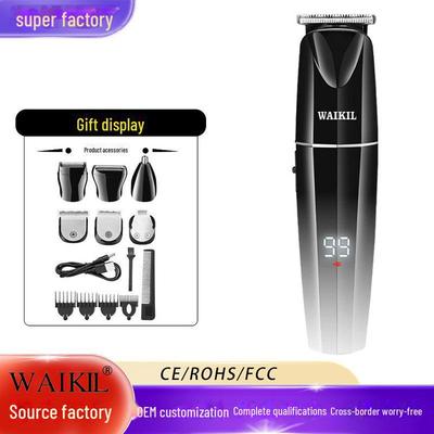 Машинка для стрижки волос с ЖК-дисплеем и зарядкой от USB: Профессиональная электрическая бритва-триммер для волос.