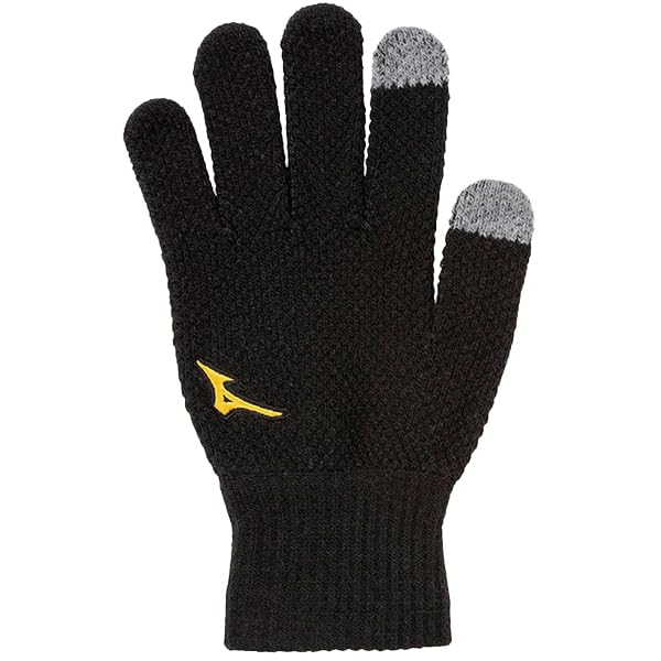 Mizuno Зимние перчатки для бейсбола Mizuno Pro Breath Thermo Knit для и от Swallow, для взрослых, для commuting, школы, езды на велосипеде, амбидекстровые, 12JYBA01, Черные,