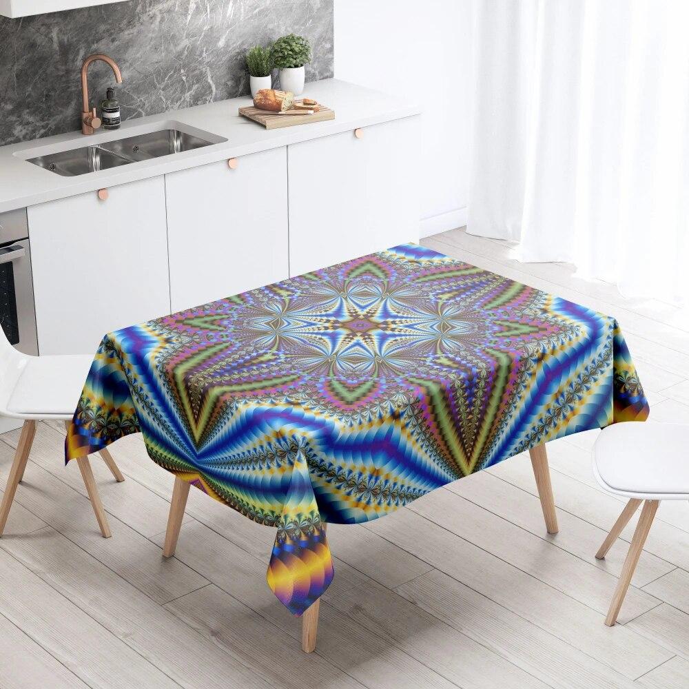 Абстрактная волнистая скатерть для домашнего декора, устойчивая к пятнам водонепроницаемая скатерть для украшения стола, прямоугольная кухонная столешница для камина