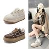 Autumn and Winter Leather Casual Skateboard Little White Shoes Thick Sole Heightening Soft Breathable Bread Muffin German Training Board Shoes Women's