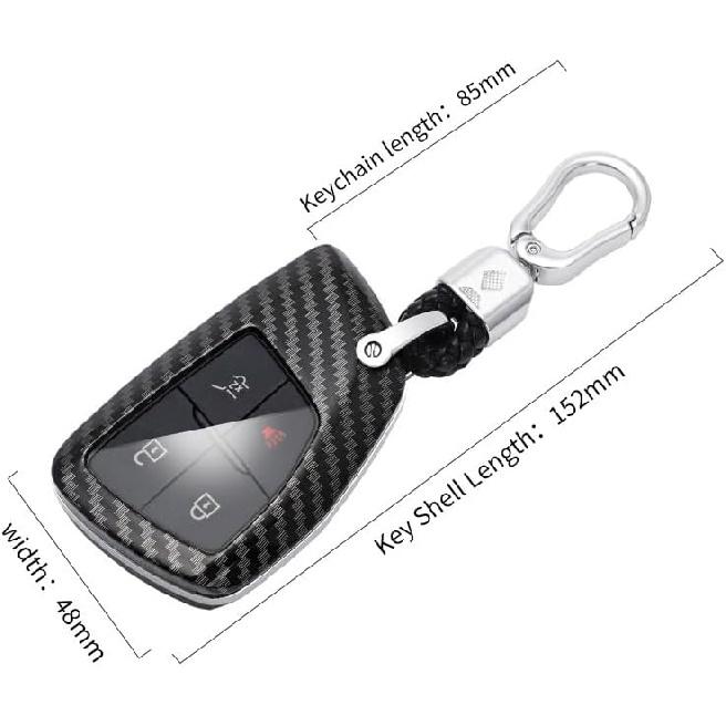 Чехол для ключа-брелока для Chevy для GMC, чехол для ключа с рисунком под углеродное волокно из АБС-пластика для 2021 2022 2023 2024 для Chevy Suburban Tahoe Silverado 1500 2500 3500 Colorado