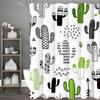 Cartoon Cactus Shower Curtain, Bathroom Decorative Shower Curtain, Waterproof Shower Curtain with Hooks