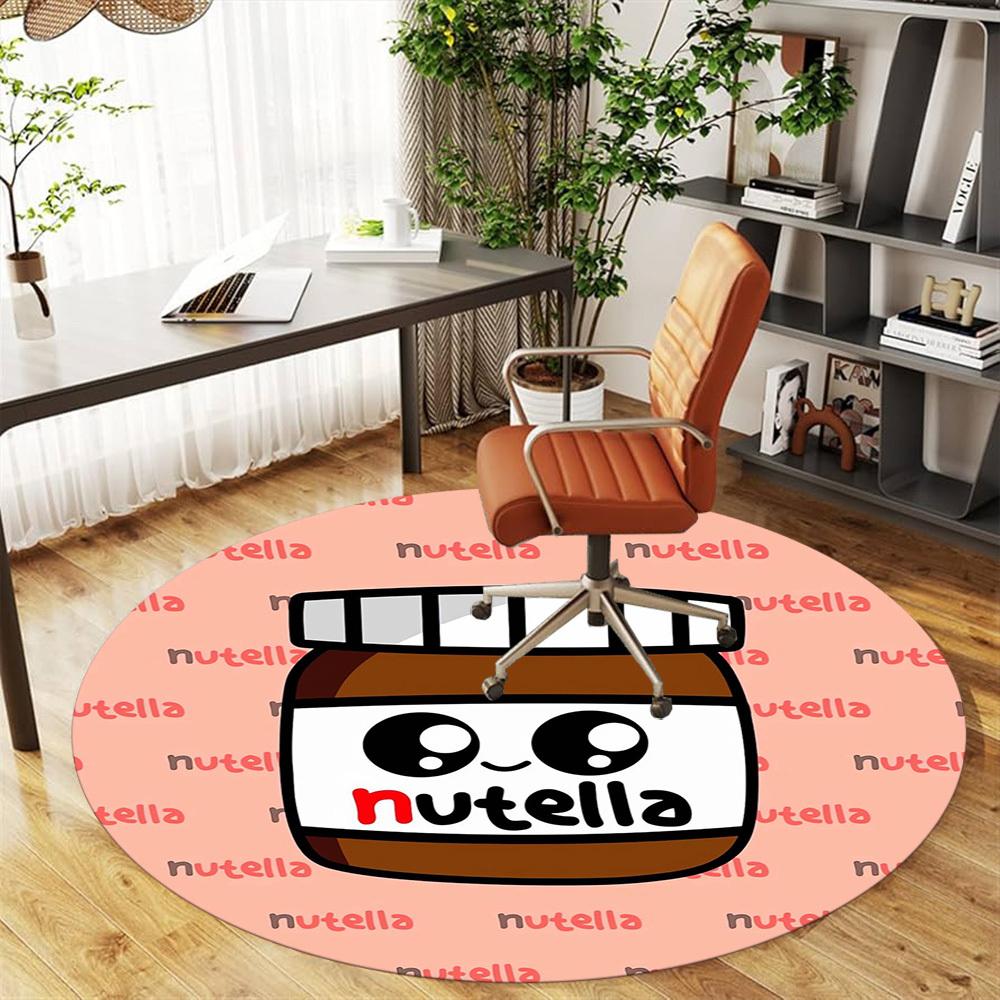 1 шт. Круглый коврик для стула Nutella, ковер для пола - Нескользящий, коврик для пола для офиса, спальни, домашний декор, рождественский подарок p0811209