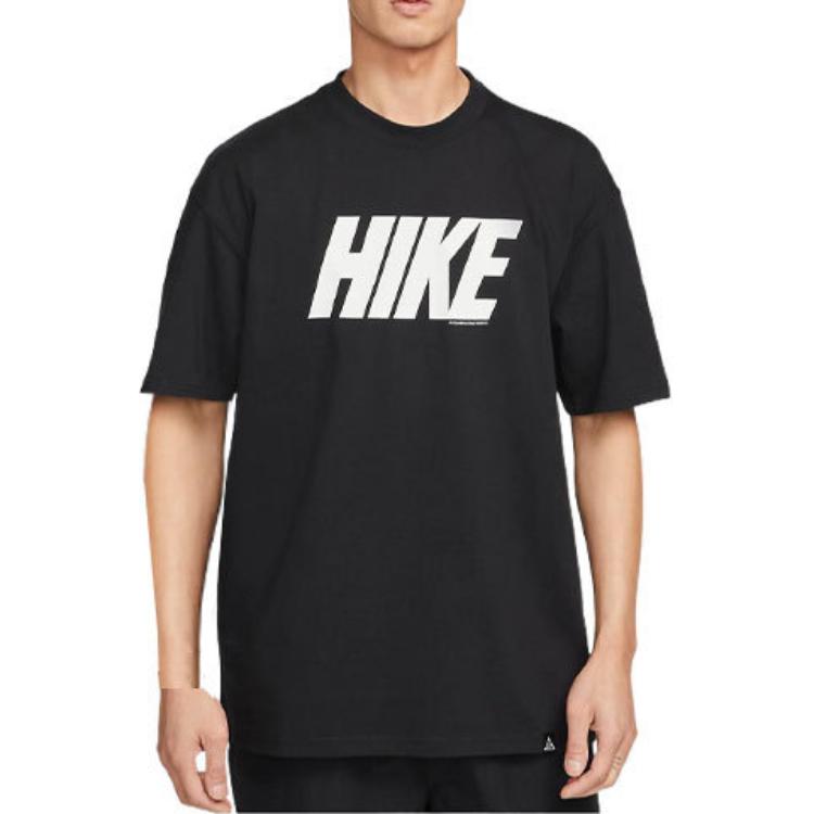 Nike Повседневная футболка с коротким рукавом и круглым вырезом с принтом букв для мужчин Черная DQ4952-010