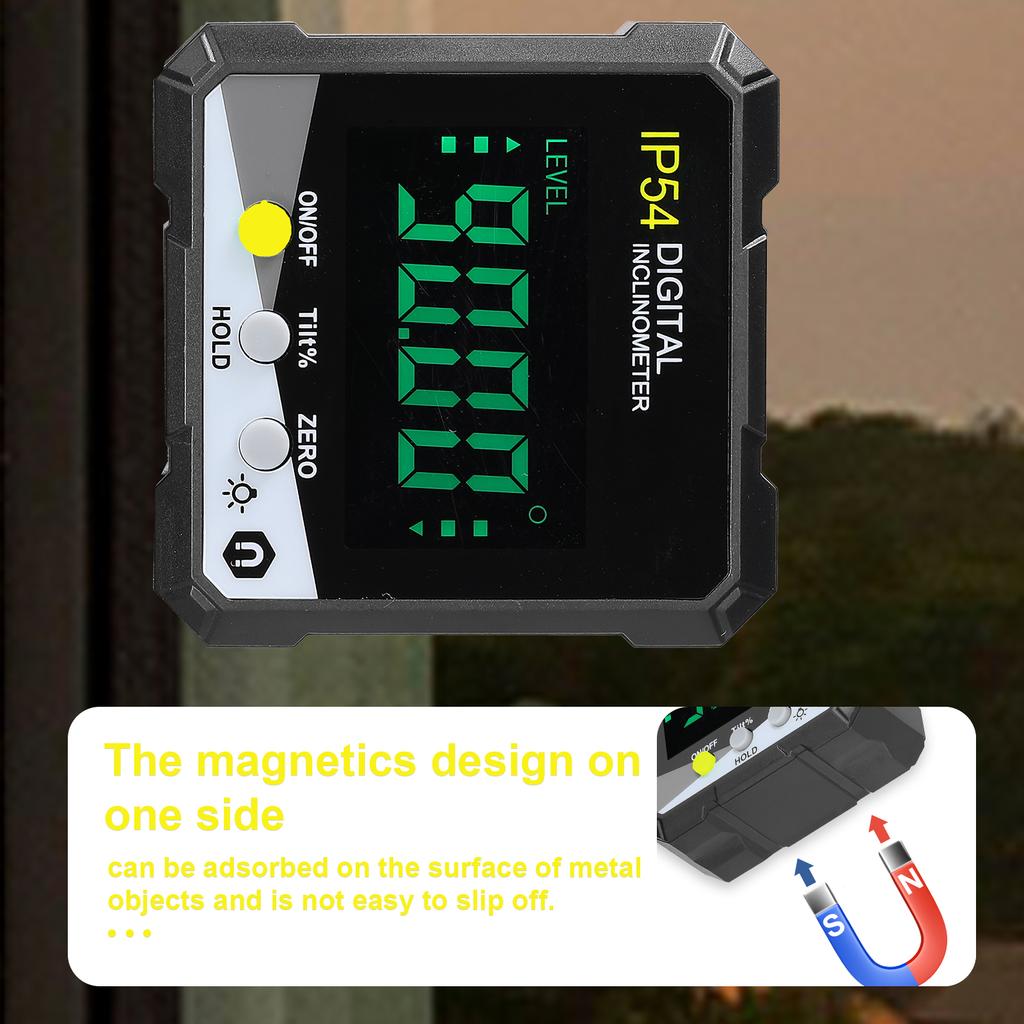 IP54 Цифровой угломер 4*90° с ЖК-подсветкой, Угломер/Инклинометр/Угловая линейка, Односторонний магнитный угломер