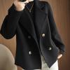 Women's Plush Short Woolen Coat 2024: Thick, Loose Fit with Suit Collar for Autumn & Winter
