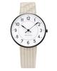 ARNE JACOBSEN X Mina Perhonen 34mm Scandinavian Design Watch with Land Puzzle Strap, STATION 53411-1687, White and Ivory